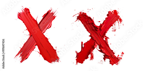 Red Paint X on a Transparent Background photo