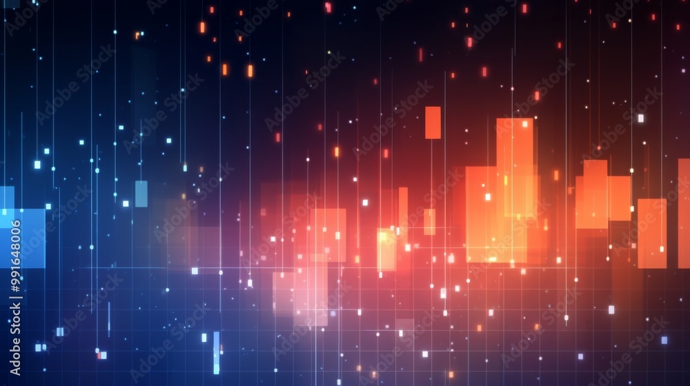 Obraz premium Abstract digital tech data elements on a minimalist background, featuring sleek and futuristic design with ample copy space for text or graphics.