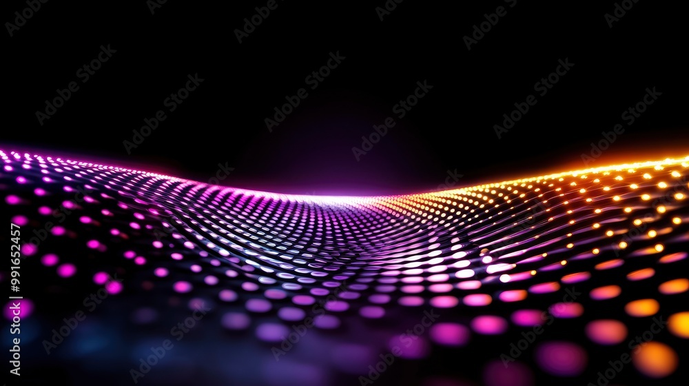 Abstract Purple and Orange Neon Dotted Wave Background Abstract Purple and Orange Neon Dotted Wave Background