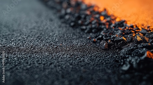 Close-up of a smooth, freshly paved asphalt surface, fresh asphalt, road quality