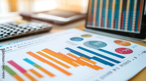 Compliance with Regulatory Standards, Magnifying glass papers full of graphs and documents.