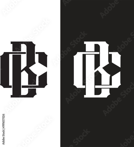 BC text letters monogram logo template