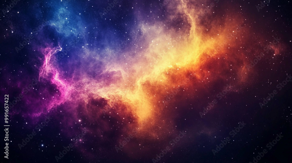 Fototapeta premium Exploring the Colorful Cosmos Delving into Space -Galaxies, Stunning Galactic Wonders: Captivating Cosmos in Vibrant Detail.