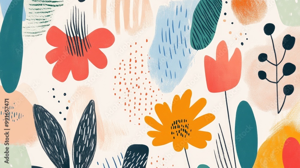 A Bohemian-themed home page layout featuring hand-drawn floral patterns and abstract geometric elements. A Bohemian-themed home page layout featuring hand-drawn floral patterns and abstract geometric elements.
