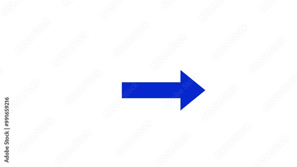 Blue colour right arrow direction animation icon on white background. Blue colour right arrow direction animation icon on white background.
