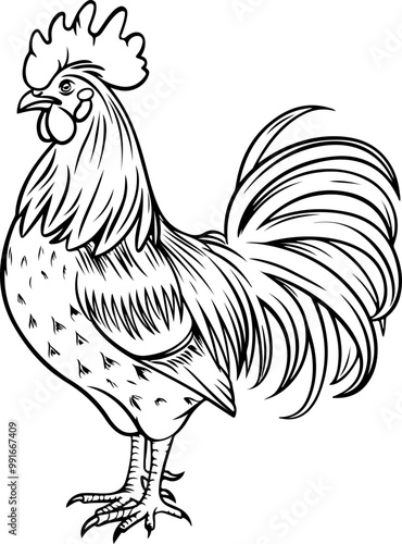 Rooster shilouette clipart desing illustration