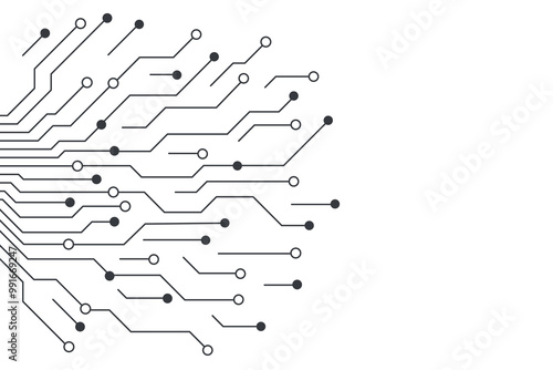 AI concept. Circuit board illustration outline. Technology background. Abstract AI circuit board background.