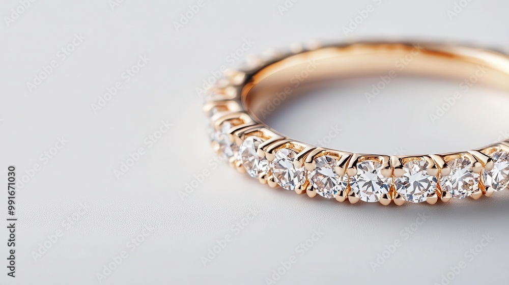 Diamond eternity band with alternating diamond shapes, isolated on a white surface, shape-mix eternity, diverse brilliance Diamond eternity band with alternating diamond shapes, isolated on a white surface, shape-mix eternity, diverse brilliance