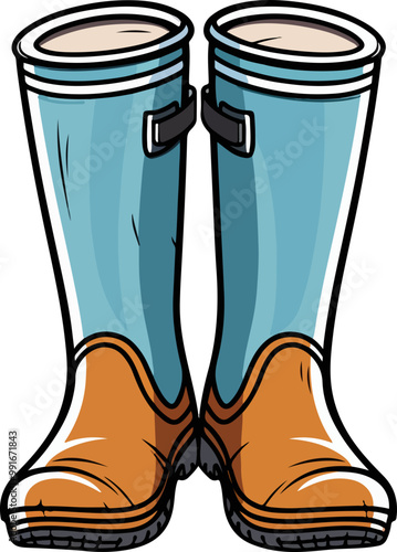 Rubber Boots clipart desing illustration