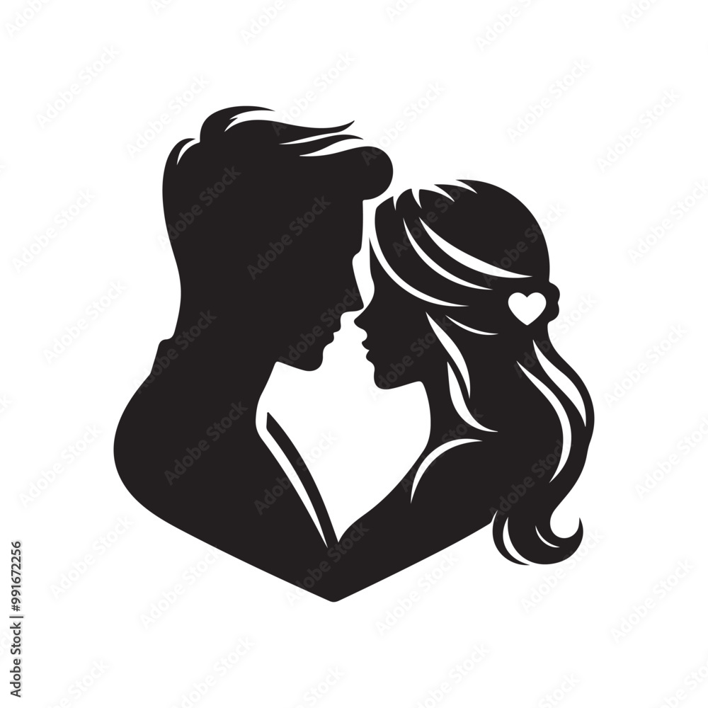 Romantic Couple Silhouette Vectors – Husband & Wife Love Illustrations Romantic Couple Silhouette Vectors – Husband & Wife Love Illustrations