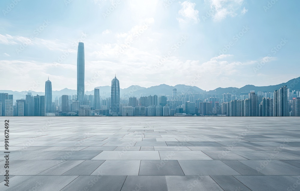 Cityscape with Empty Square Cityscape with Empty Square