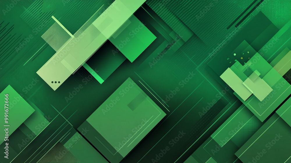 Abstract 3D Finance Background With Digital Emerald Green Elements, Dark green abstract geometric design with layered cubes and rectangular shapes. Abstract 3D Finance Background With Digital Emerald Green Elements, Dark green abstract geometric design with layered cubes and rectangular shapes.