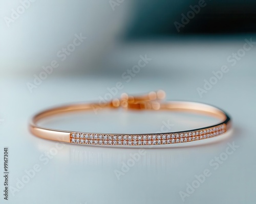 Diamond bar bracelet, isolated on a white surface, shimmering with elegance, bar bracelet, simple luxury photo