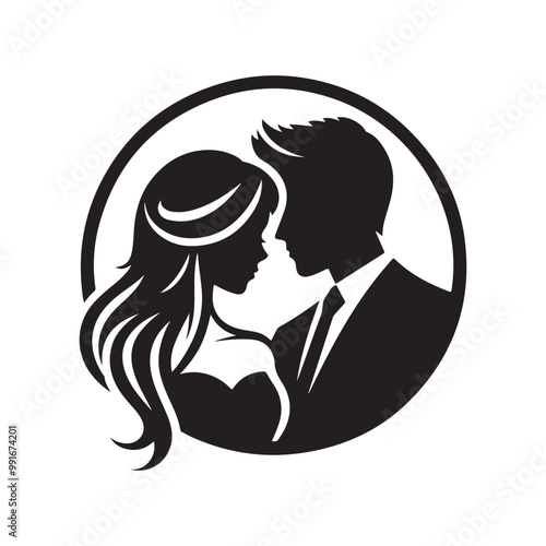 Romantic Couple Silhouette Vectors – Husband & Wife Love Illustrations