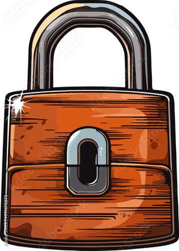 Rusty Padlock clipart desing illustration