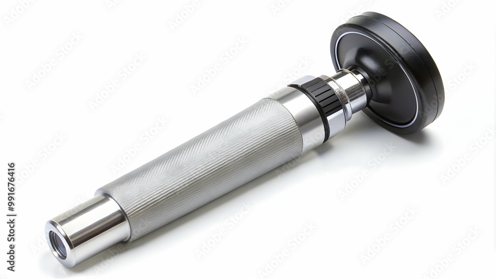 Precision-crafted stainless steel stethoscope designed for medical diagnostics, displayed against a clean, white backdrop Precision-crafted stainless steel stethoscope designed for medical diagnostics, displayed against a clean, white backdrop