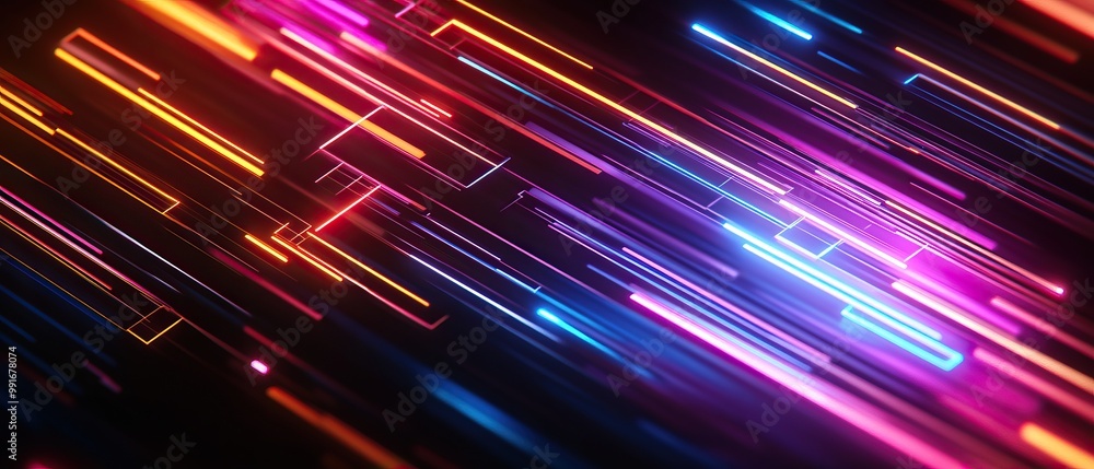 Vibrant lines of light flowing in various colors, creating a dynamic and energetic abstract background. Vibrant lines of light flowing in various colors, creating a dynamic and energetic abstract background.