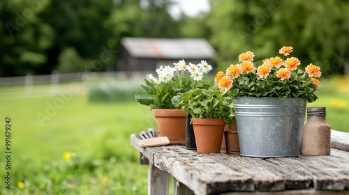 Wallpaper Mural Serene Gardening Experience in the Countryside - Embrace Natures Bounty with Blooming Flowers and Fresh Produce on a Rustic Farm Torontodigital.ca