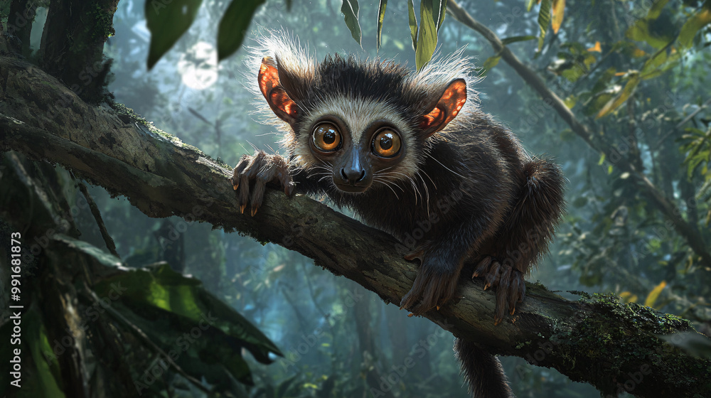 Cute Tarsier in Jungle Cute Tarsier in Jungle