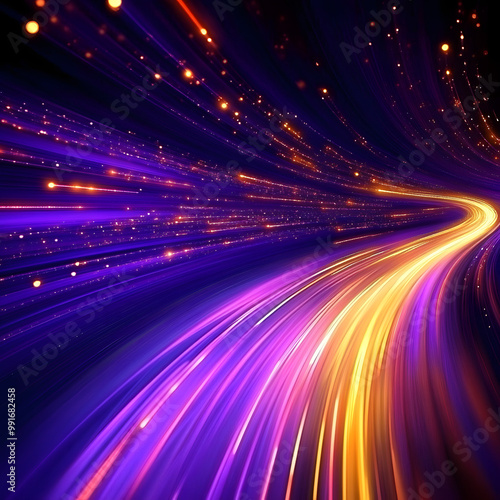 Bright and colorful light in wheel wave style, dark blues and purples, generative ai