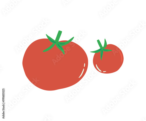 Hand drawn tomato. Vegetables, healthy food. Vector illustration in flat style.