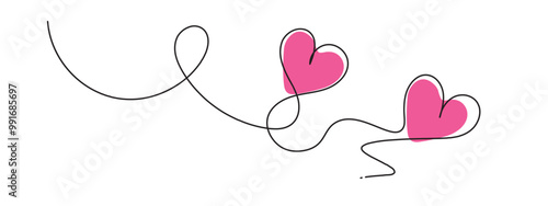 love continues one line drawing, abstract minimalist vector illustration of love concept made by one line, line art vector, love symbol,