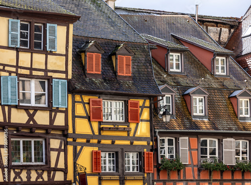 Colorful half-timbered houses in the picturesque historic old town of Colmar, towny in Alsace, Haut-Rhin, Grand Est, France, Europe