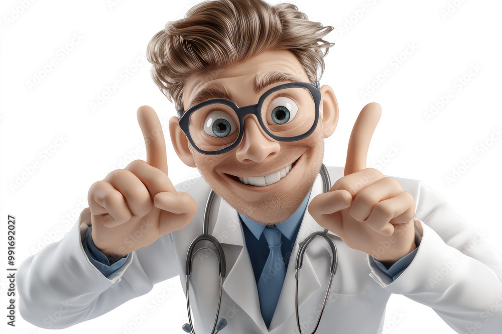 3D rendered image of a doctor character holding a blank rectangular sign up in front of their face, dressed in a white coat with a stethoscope, symbolizing healthcare and anonymity. 3D rendered image of a doctor character holding a blank rectangular sign up in front of their face, dressed in a white coat with a stethoscope, symbolizing healthcare and anonymity.