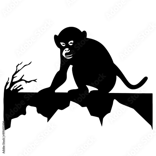 monkey  silhouette vector illustration  transparent background photo