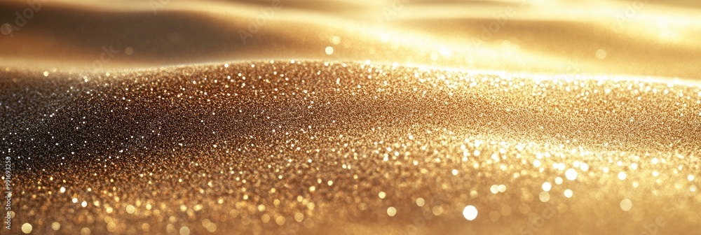Golden sand texture glittering under the sunlight, with subtle shadows and soft ridges Golden sand texture glittering under the sunlight, with subtle shadows and soft ridges