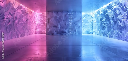 Sleek Dual Color Crystal Wall Background in Tranquil Environment photo