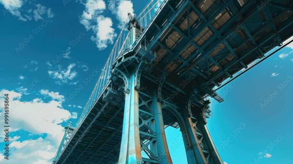 Fototapeta premium A low angle view Bridge