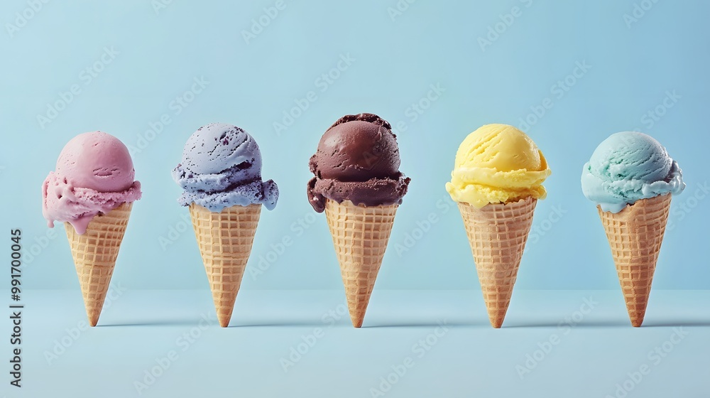 ice cream of different colors in the shape of a cornice ice cream of different colors in the shape of a cornice