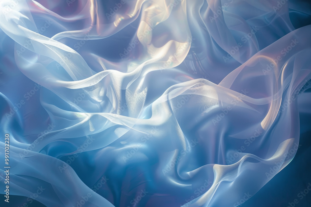 Fototapeta premium A blue and white fabric with a pattern of waves