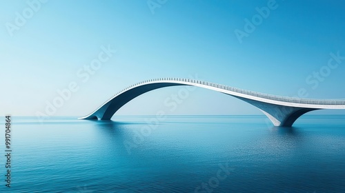 Bascule bridge with a futuristic design, lifting effortlessly for passing boats, bascule bridge, dynamic structure