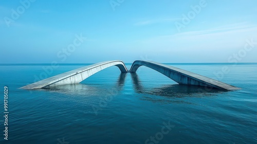 Bridge with a retractable middle section to accommodate large ship traffic, retractable bridge, mechanical innovation