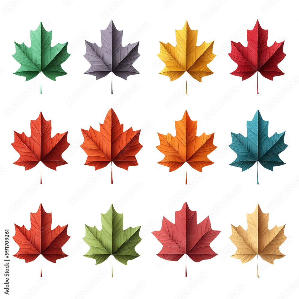 A collection of colorful autumn leaves in various shades, displayed in a grid pattern. Perfect for fall-themed designs and seasonal decorations. A collection of colorful autumn leaves in various shades, displayed in a grid pattern. Perfect for fall-themed designs and seasonal decorations.