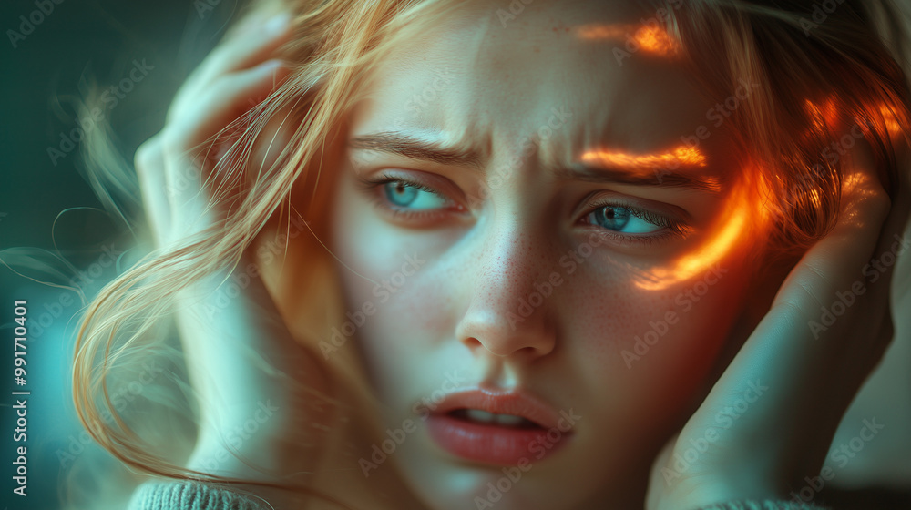 A Young Woman Experiencing Anxiety A Young Woman Experiencing Anxiety