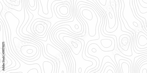 White paper wave carve relief topographic contours map background. line topo seamless topographic geography map grid abstract sublet pattern.