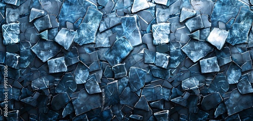 Abstract Crystal Brick Wall Design and Texture, Minimalist Concept photo