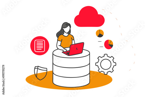 concept of teamwork in generating ideas, Two business people climbing the stairs to the light bulb. Generate unique business ideas and approaches. flat vector illustration on white background.