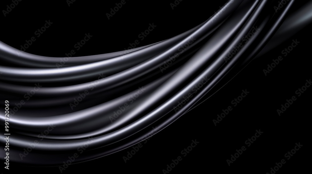 Elegant Black Silk Fabric Drape Elegant Black Silk Fabric Drape