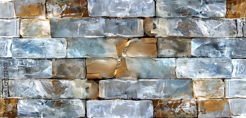 Crystal Brick Wall Flat Lay Texture, Contemporary Abstract Art photo