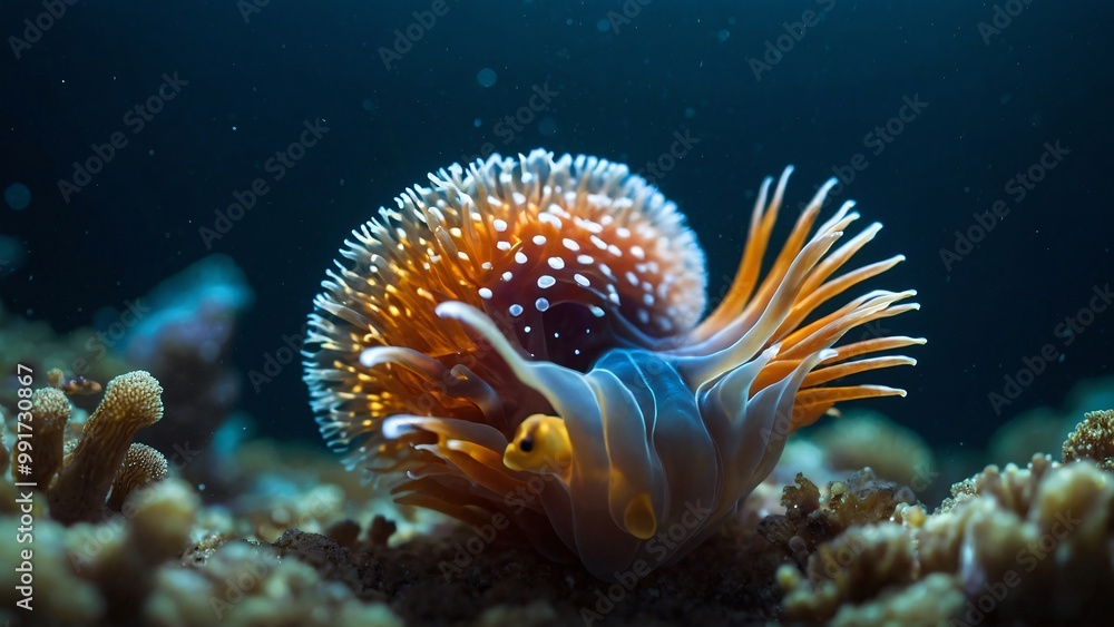 Vibrant Orange Coral Reef Close-Up - Marine Ecosystem Vibrant Orange Coral Reef Close-Up - Marine Ecosystem
