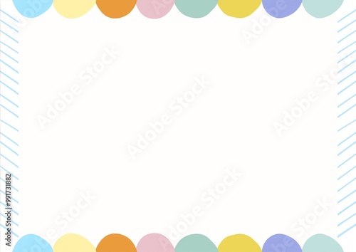 colorful border frame card , illustration template perfect for art project , card and children work decoration background