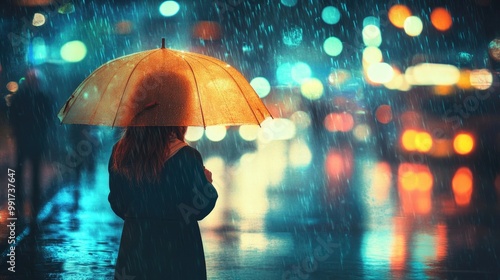 Wallpaper Mural Nighttime Umbrella Scene Torontodigital.ca