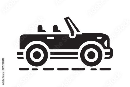 Convertible Silhouette Vector Illustration – Classic Car Design photo