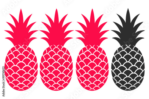 A sweet, red strawberry fruit vector illustration on an abstract nature pattern