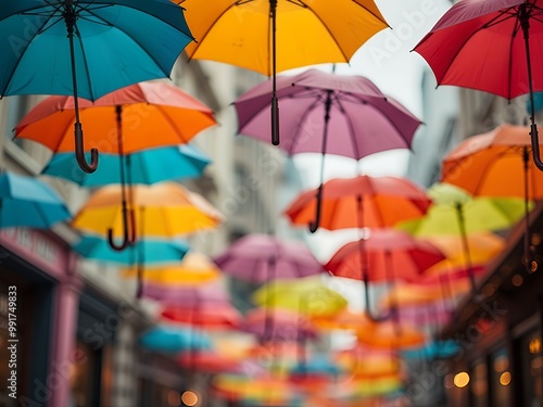 Wallpaper Mural colorful umbrellas in the city Torontodigital.ca