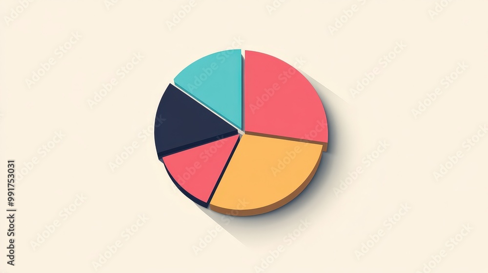 Geometric Minimalistic Pie Chart Design on Soft Pastel Background Geometric Minimalistic Pie Chart Design on Soft Pastel Background